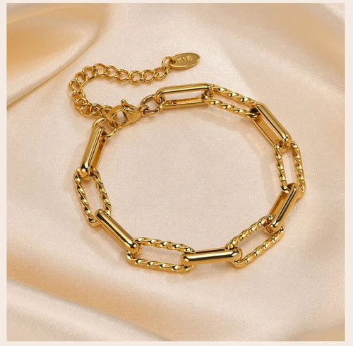 Gold-Plated Paper Clip Bracelet