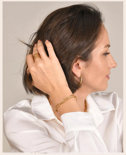 Gold-Plated Paper Clip Bracelet