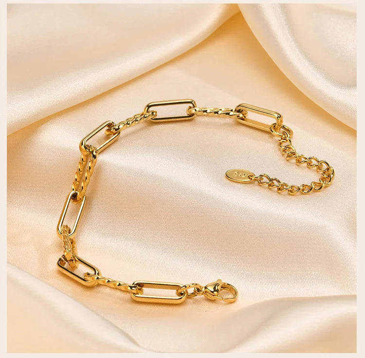 Gold-Plated Paper Clip Bracelet