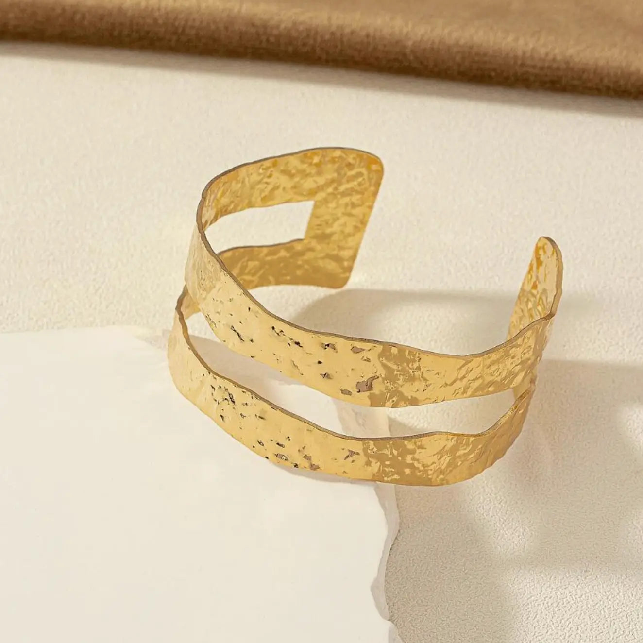 Hammered Gold-Plated Bangle