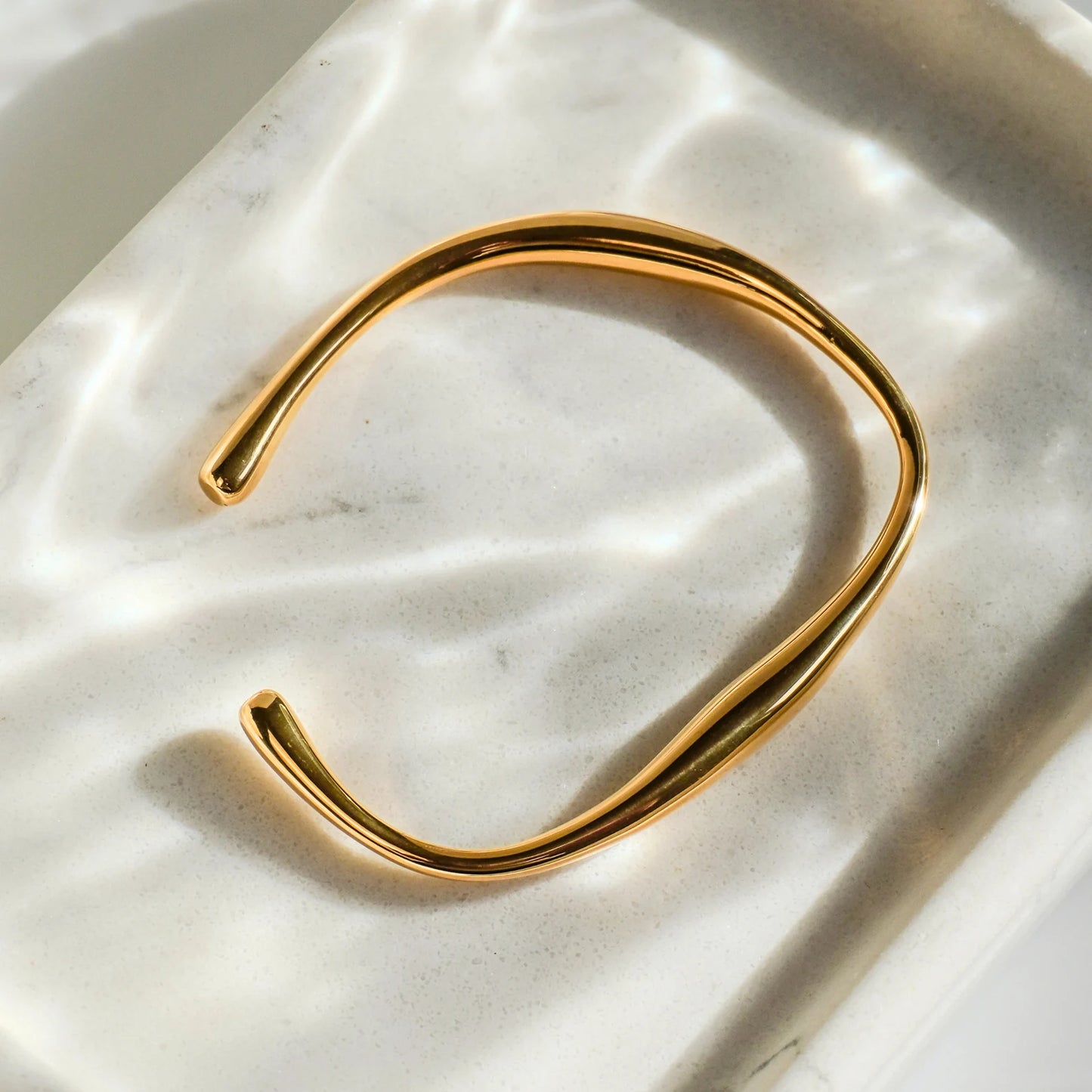 Gold Wave Bangle