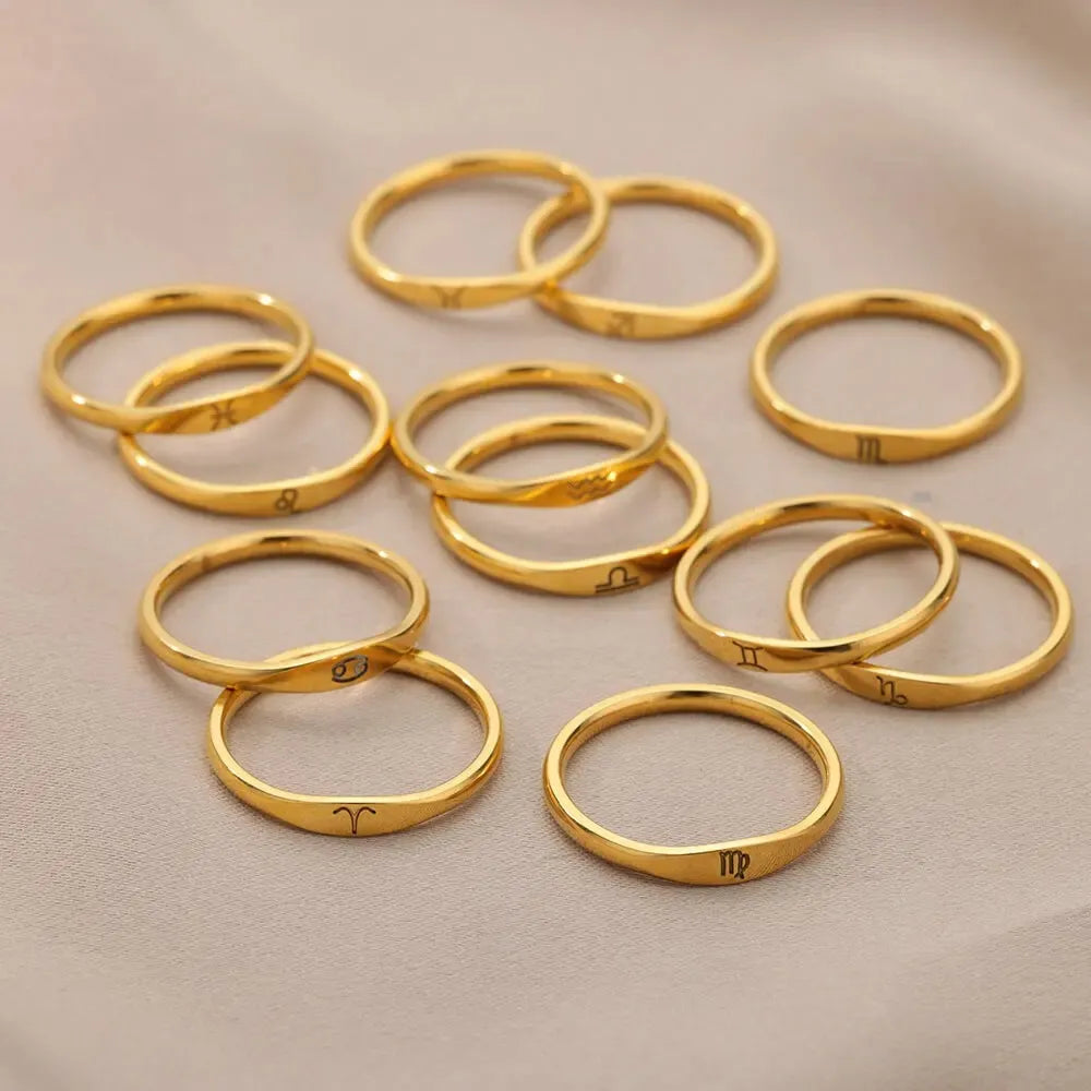 18K Gold-Plated Zodiac Ring